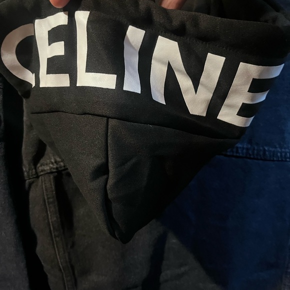 Celine Charcoal Hooded Denim Jacket - Picture 3 of 7